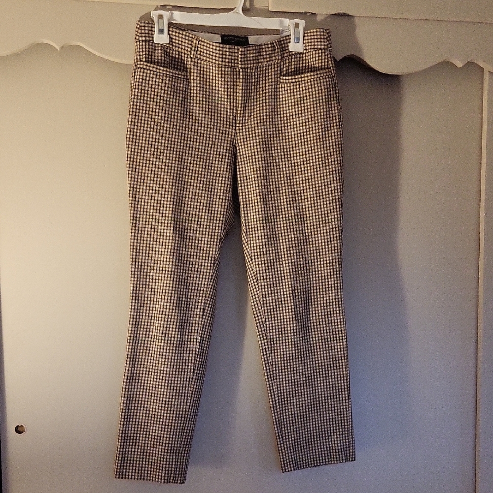 Banana Republic Women's Checkered Pants - Black and White